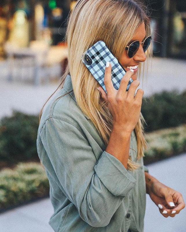 As if! | Light Blue Plaid Case iPhone Case get.casely 