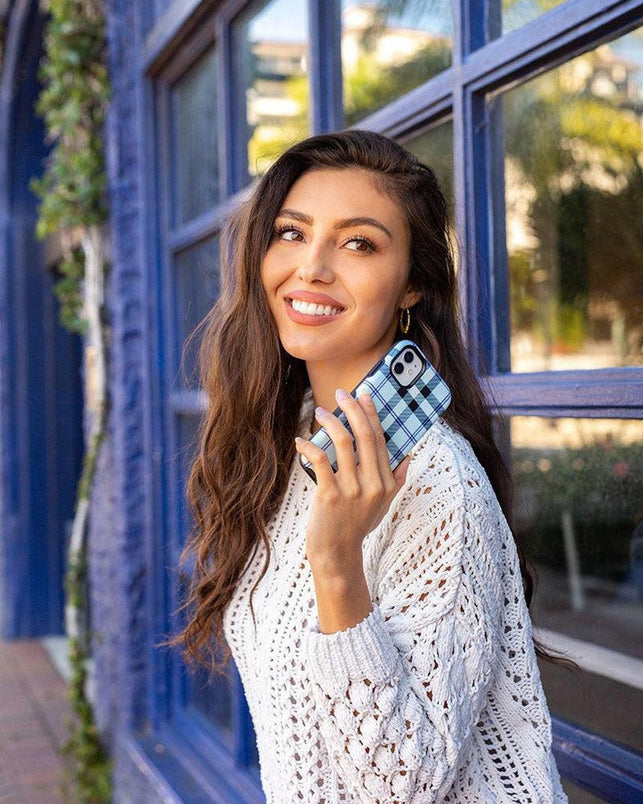 As if! | Light Blue Plaid Case iPhone Case get.casely 