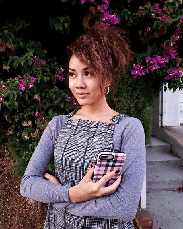 As if! | Light Purple Plaid Case iPhone Case get.casely 