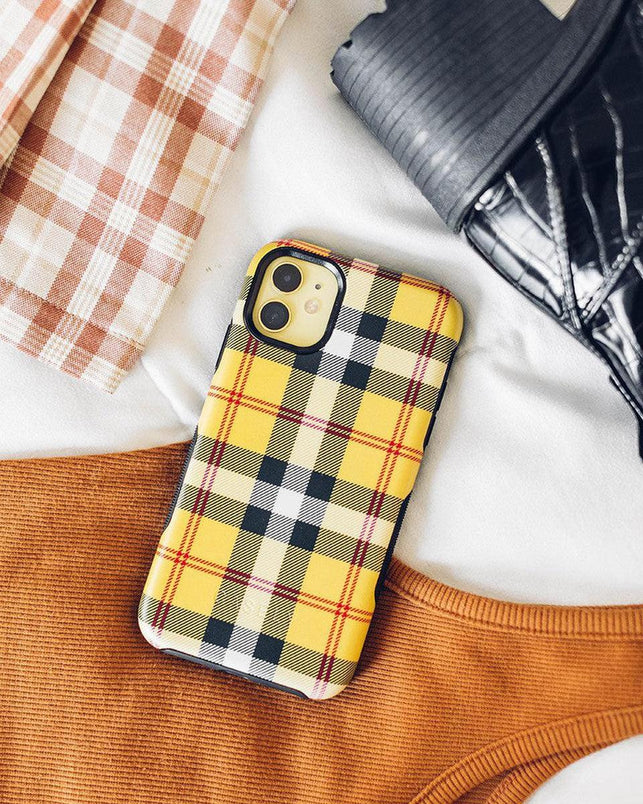 As if! | Yellow Plaid iPhone Case iPhone Case get.casely 