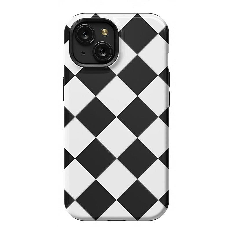 Black Checkerboard | High Contrast Design Case Phone Case Casetry Essential + MagSafe® iPhone 15