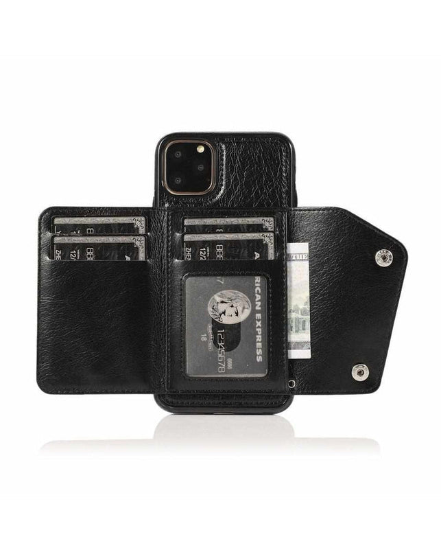 Black Vegan Leather | Wallet Case iPhone Case get.casely 