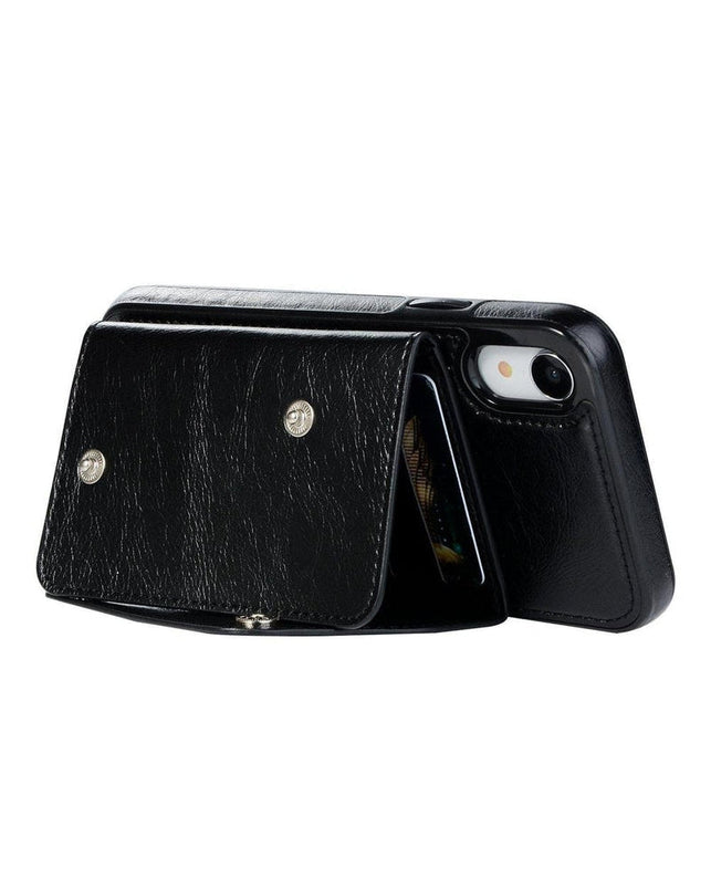 Black Vegan Leather | Wallet Case iPhone Case get.casely 