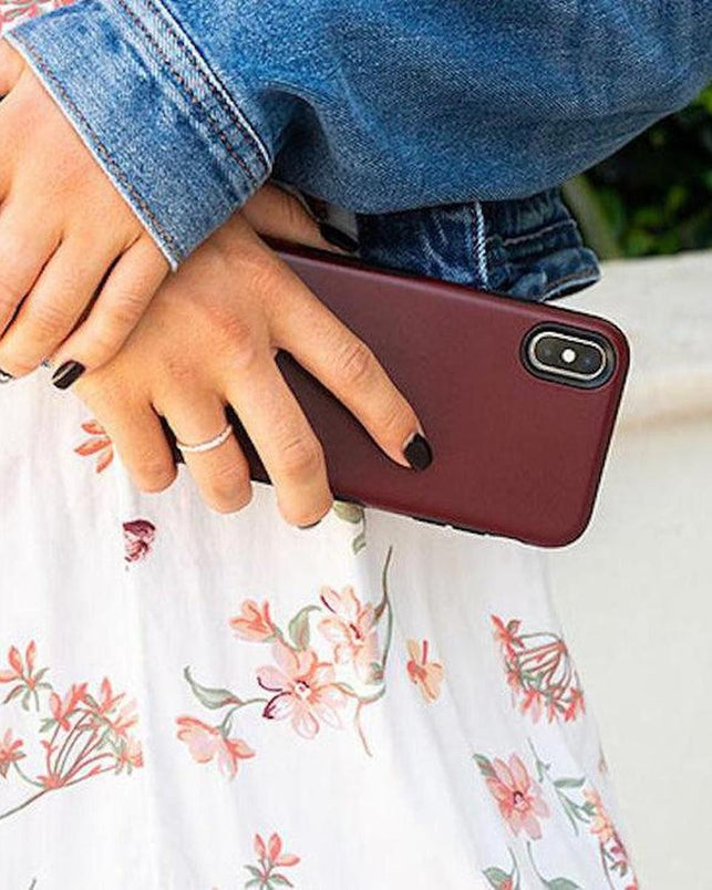 Burgundy Red on Black | Ultra-Protective Bold Case iPhone Case get.casely 