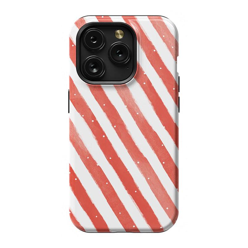 Candy Cane Lane | Peppermint Stripes Case Phone Case Casetry Essential + MagSafe® iPhone 15 Pro