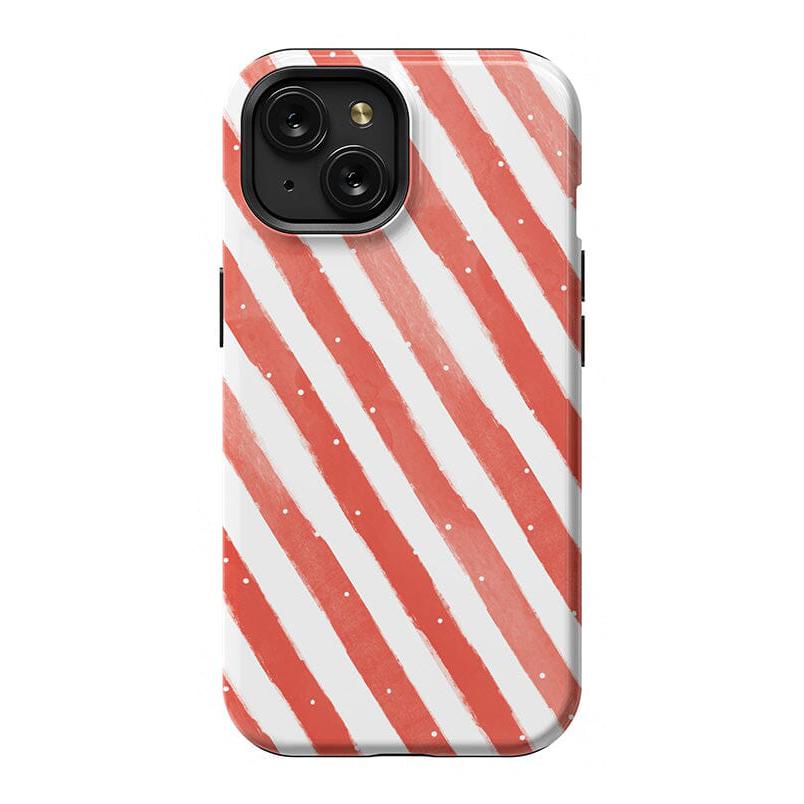 Candy Cane Lane | Peppermint Stripes Case Phone Case Casetry Essential + MagSafe® iPhone 15