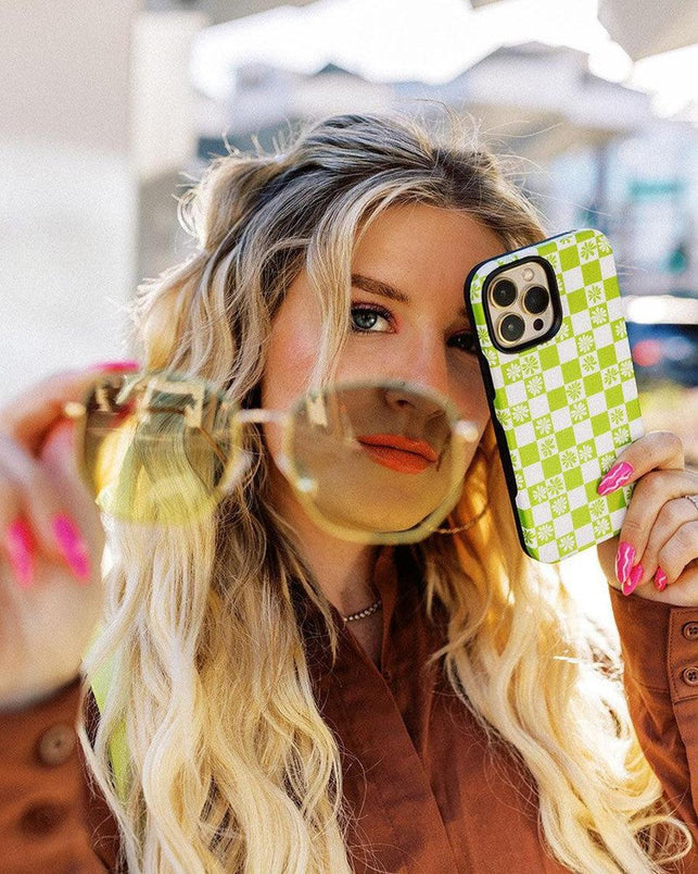 Check Mate | Daisy Checkerboard Floral Case iPhone Case get.casely 