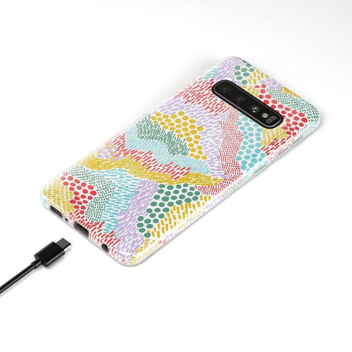 Color Me Happy Pattern Colorblock Samsung Case