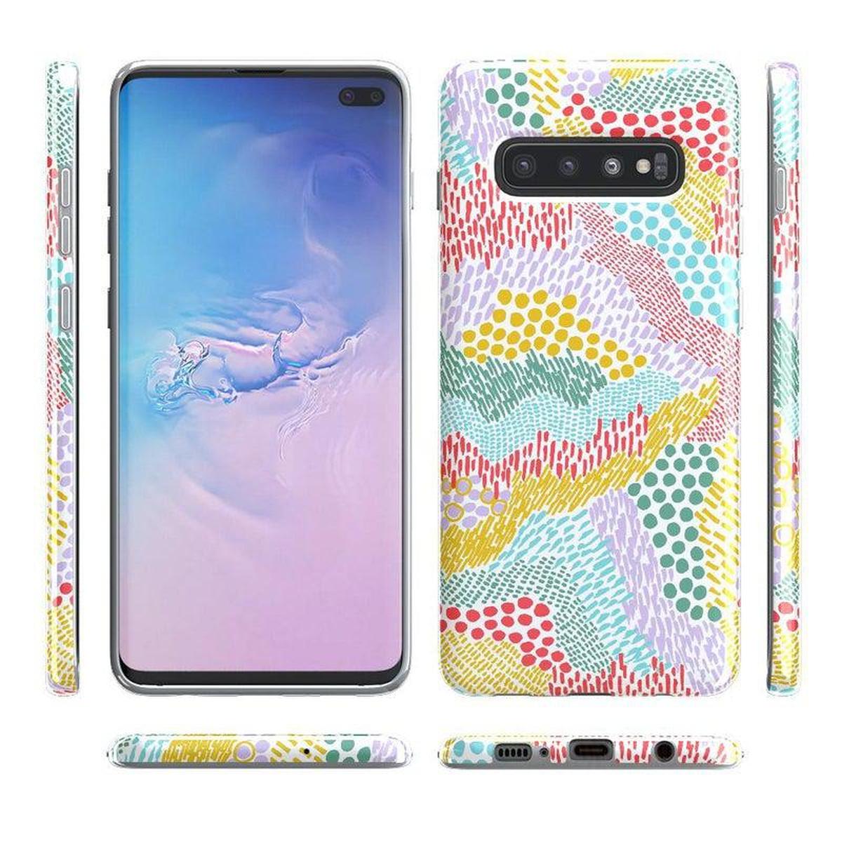 Color Me Happy Pattern Colorblock Samsung Case - Thumbnail 4