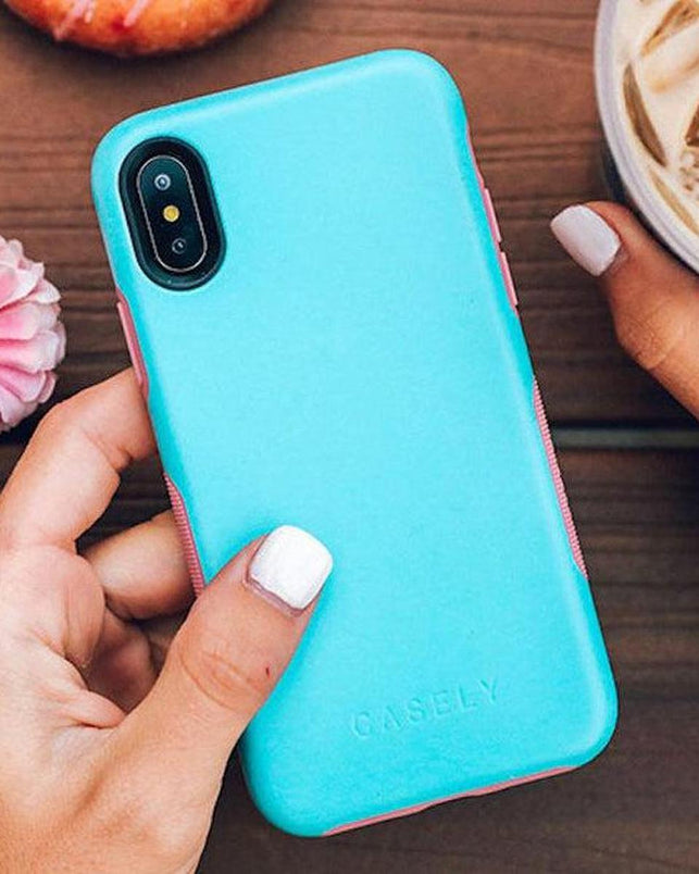 Cotton Candy Electric Blue on Pink | Ultra-Protective Bold Case iPhone Case get.casely 