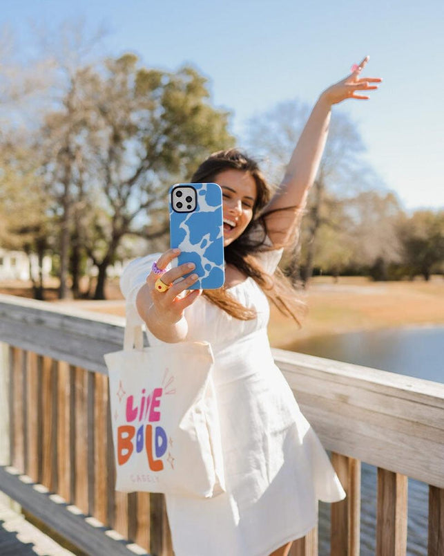 Current MOOd | Light Blue Cow Print Case iPhone Case get.casely 