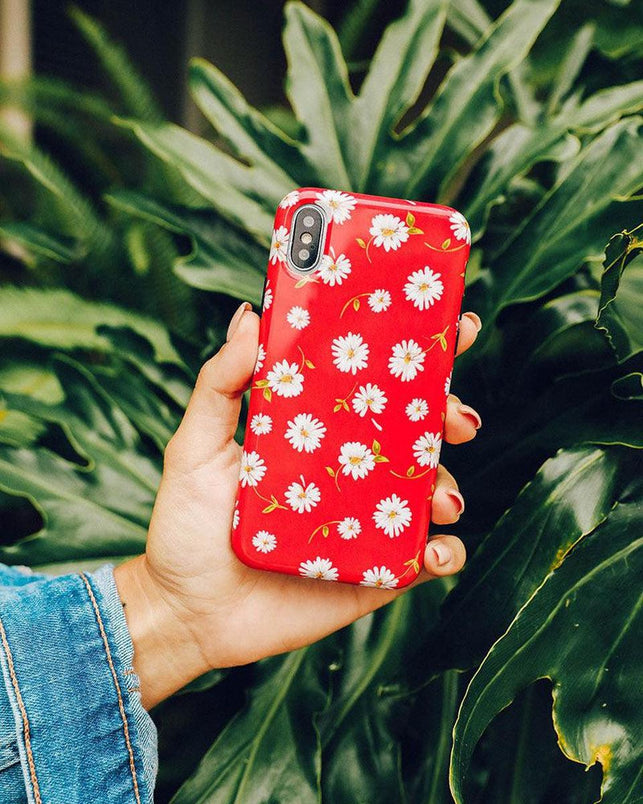 Daisy Daydream | Red Coral Floral Case iPhone Case get.casely 