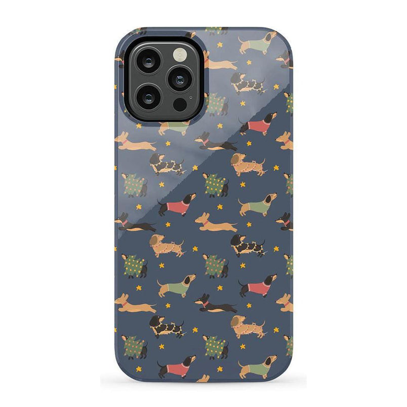 Dashing Doxies | Dachshund Dog Case Phone Case Casetry Essential iPhone 12 Pro