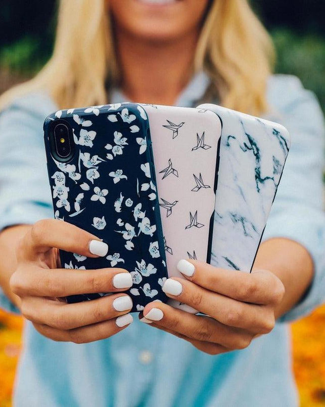 Floral Forest | Navy Cherry Blossom Floral Case iPhone Case get.casely 