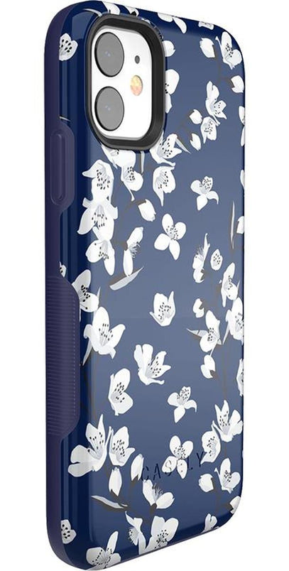 Floral Forest | Navy Cherry Blossom Floral Case iPhone Case get.casely 