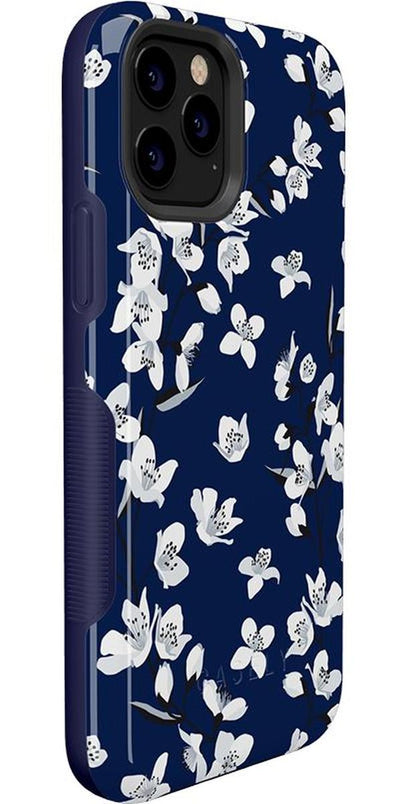 Floral Forest | Navy Cherry Blossom Floral Case iPhone Case get.casely 