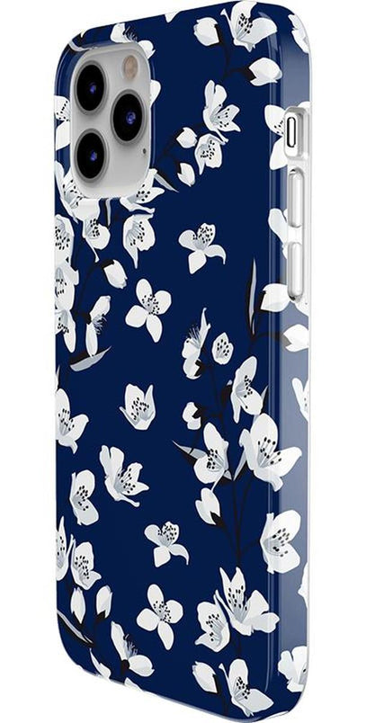 Floral Forest | Navy Cherry Blossom Floral Case iPhone Case get.casely 