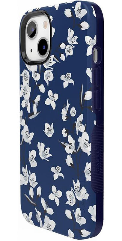 Floral Forest | Navy Cherry Blossom Floral Case iPhone Case get.casely 