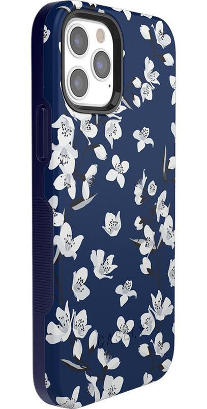 Floral Forest | Navy Cherry Blossom Floral Case iPhone Case get.casely 