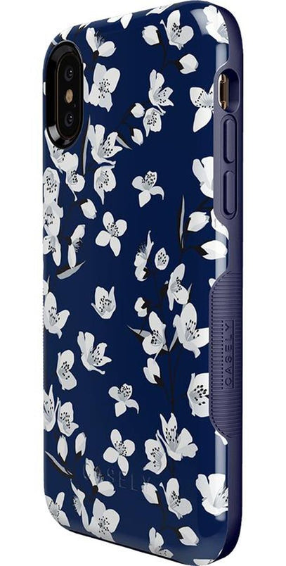 Floral Forest | Navy Cherry Blossom Floral Case iPhone Case get.casely 