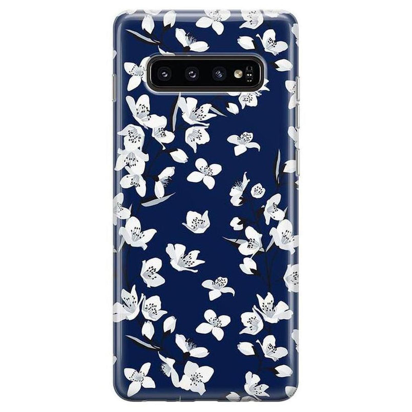 Floral Forest | Navy Cherry Blossom Floral Samsung Case Samsung Case get.casely Classic Galaxy S10 Plus 