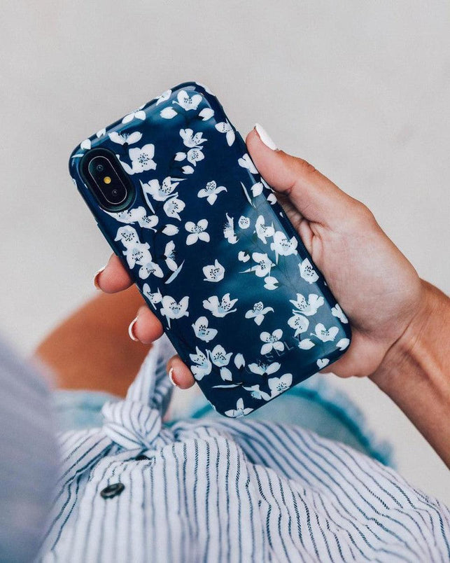 Floral Forest | Navy Cherry Blossom Floral Samsung Case Samsung Case get.casely 