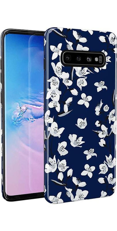 Floral Forest | Navy Cherry Blossom Floral Samsung Case Samsung Case get.casely 