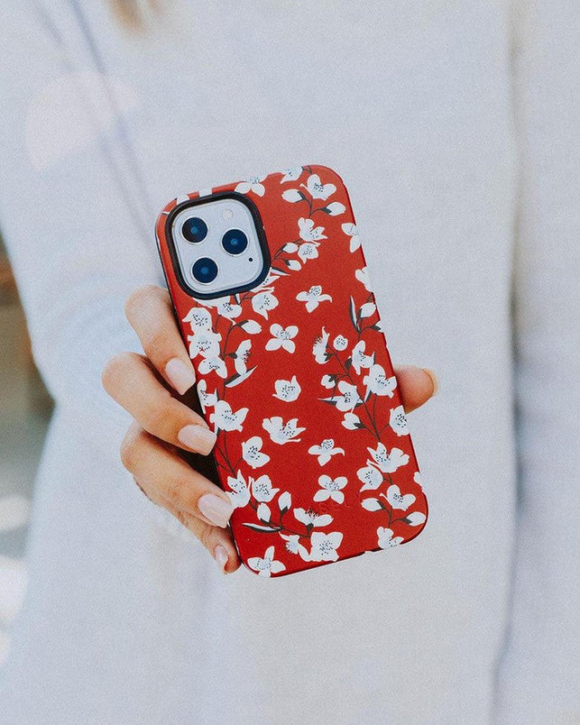 Floral Forest | Red Cherry Blossom Floral Case iPhone Case get.casely 