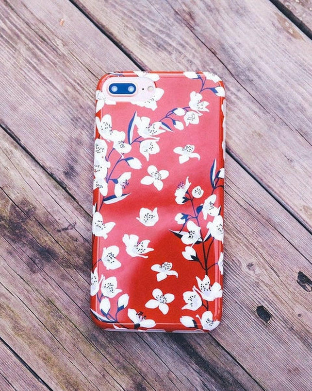Floral Forest | Red Cherry Blossom Floral Case iPhone Case get.casely 