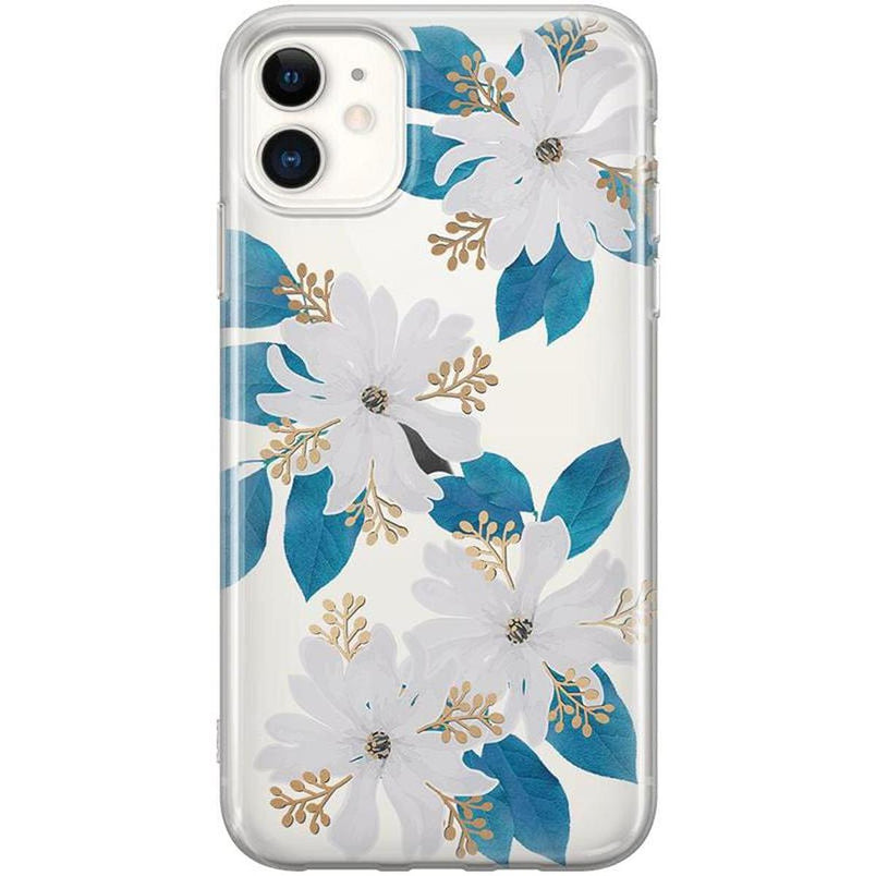 Forget Me Not | Blue and Gold Clear Floral Case iPhone Case get.casely Classic iPhone 11 