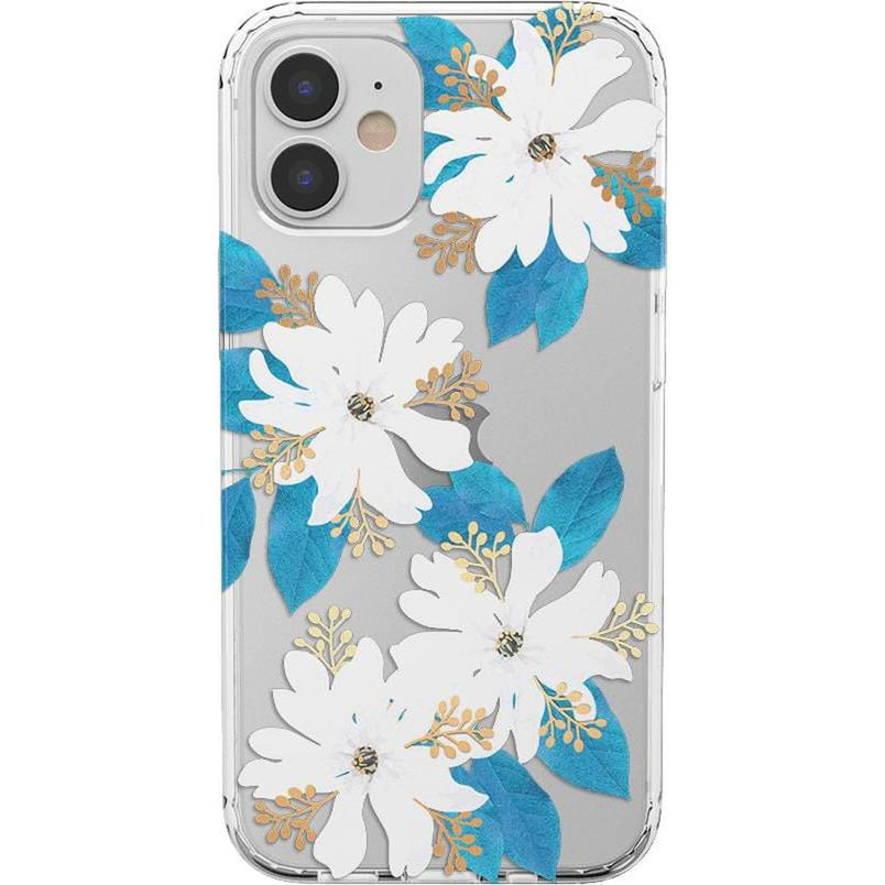Forget Me Not | Blue and Gold Clear Floral Case iPhone Case get.casely Classic iPhone 12 Mini 