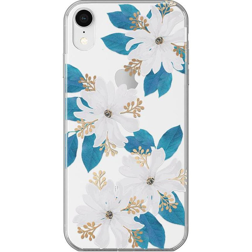 Forget Me Not | Blue and Gold Clear Floral Case iPhone Case get.casely Classic iPhone XR 