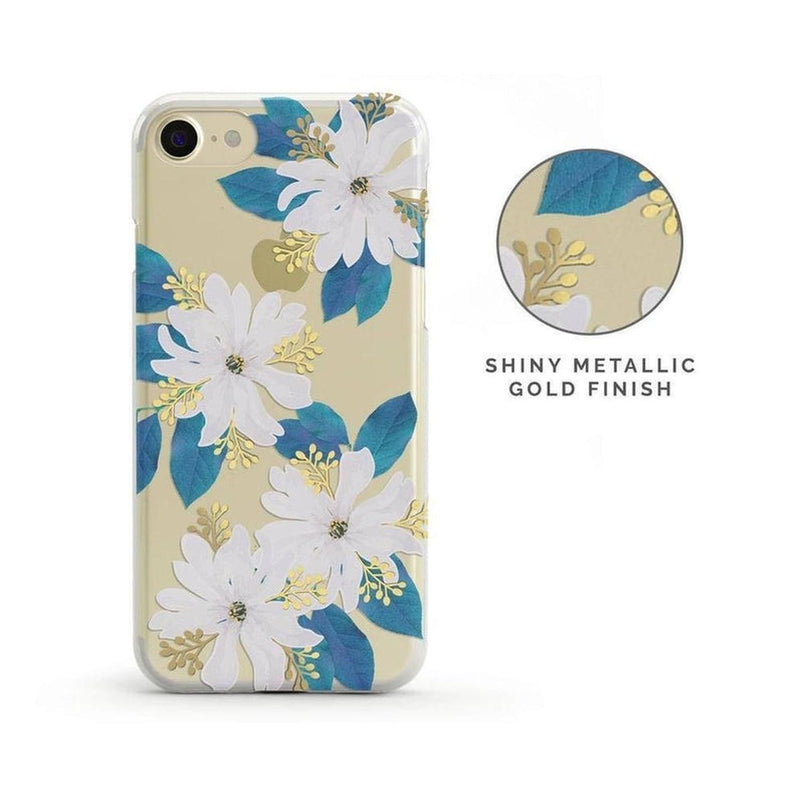 Forget Me Not | Blue and Gold Clear Floral Case iPhone Case get.casely 