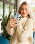 Forget Me Not | Blue and Gold Clear Floral Case iPhone Case get.casely 