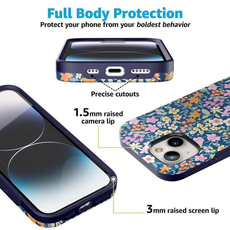 Full Bloom | Navy Floral Case iPhone Case get.casely 
