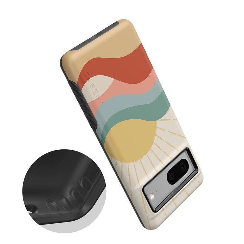 Here Comes the Sun | Colorblock Sunset Google Pixel Case Google Pixel Case get.casely 