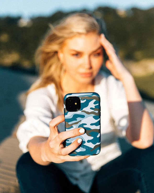In Formation | Metallic Blue Camo Case iPhone Case get.casely 