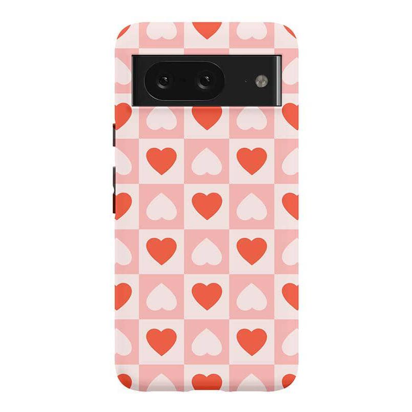King of My Heart | Checkered Hearts Case Phone Case Casetry Essential Google Pixel 8