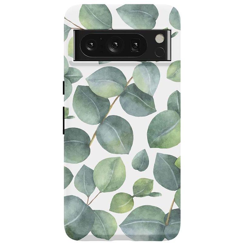 Leaf Me Alone Green Floral Print Google Pixel Case - Thumbnail 3