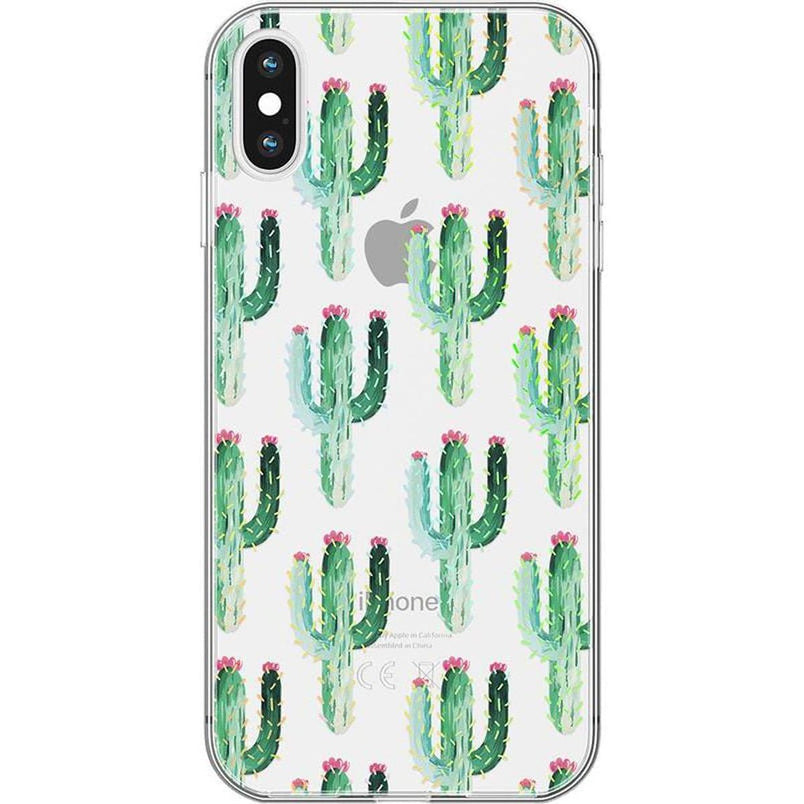 Lookin' Sharp | Cactus Patterned Clear Floral Case iPhone Case get.casely Classic iPhone X / XS 