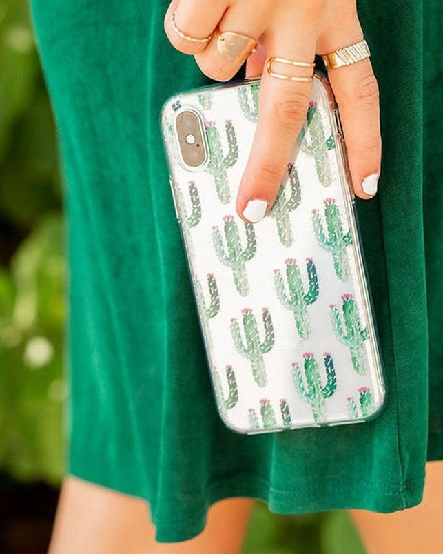 Lookin' Sharp | Cactus Patterned Clear Case iPhone Case get.casely 