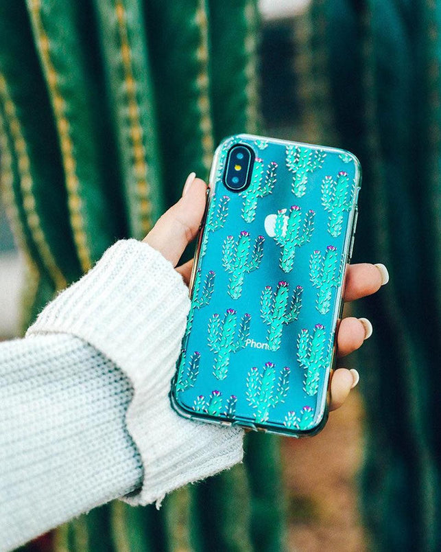 Lookin' Sharp | Cactus Patterned Clear Case iPhone Case get.casely 