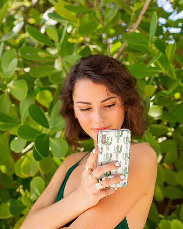 Lookin' Sharp | Cactus Patterned Clear Case iPhone Case get.casely 