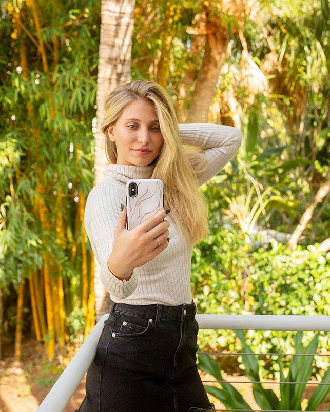 Midnight Ride | Pink and Gold Metallic Waves Case iPhone Case get.casely 