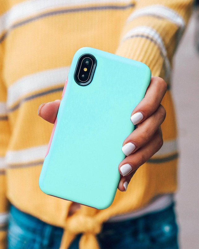 Mint Green on Pink | Ultra-Protective Bold Case iPhone Case get.casely 