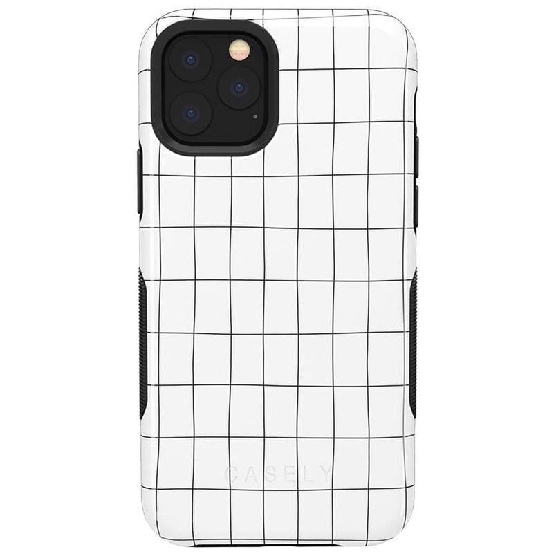 Off the Grid | White & Black Lined Case iPhone Case get.casely Bold iPhone 11 Pro Max 