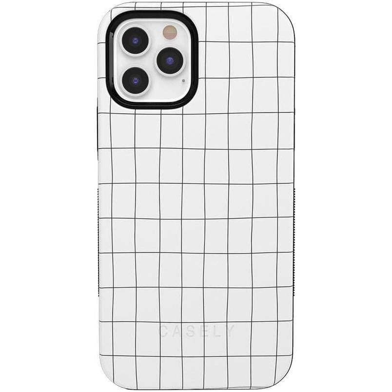Off the Grid | White & Black Lined Case iPhone Case get.casely Bold iPhone 12 Pro 