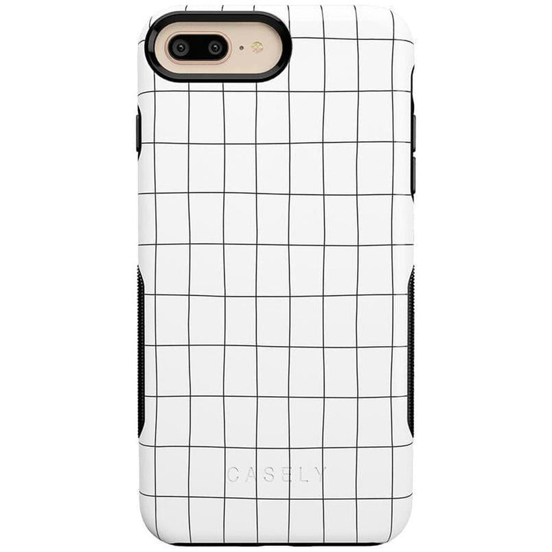 Off the Grid | White & Black Lined Case iPhone Case get.casely Bold iPhone 6/7/8 Plus 