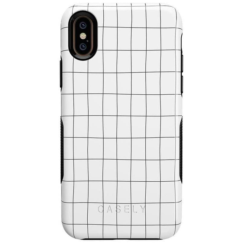 Off the Grid | White & Black Lined Case iPhone Case get.casely Bold iPhone XS Max 
