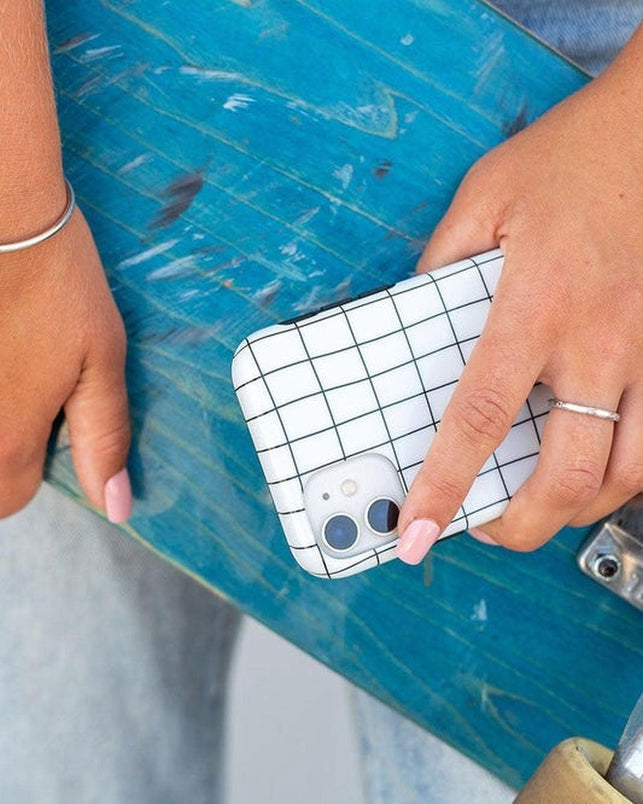 Off the Grid | White & Black Lined Case iPhone Case get.casely 